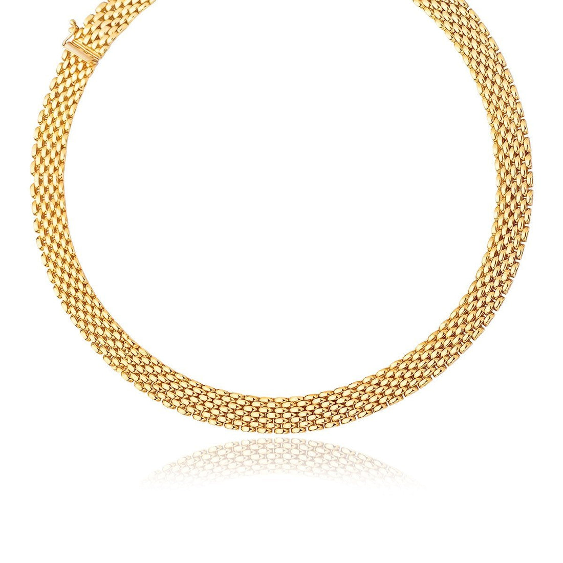 14k Yellow Gold Flexible Panther 9.0mm Line Necklace - Coolpeacock