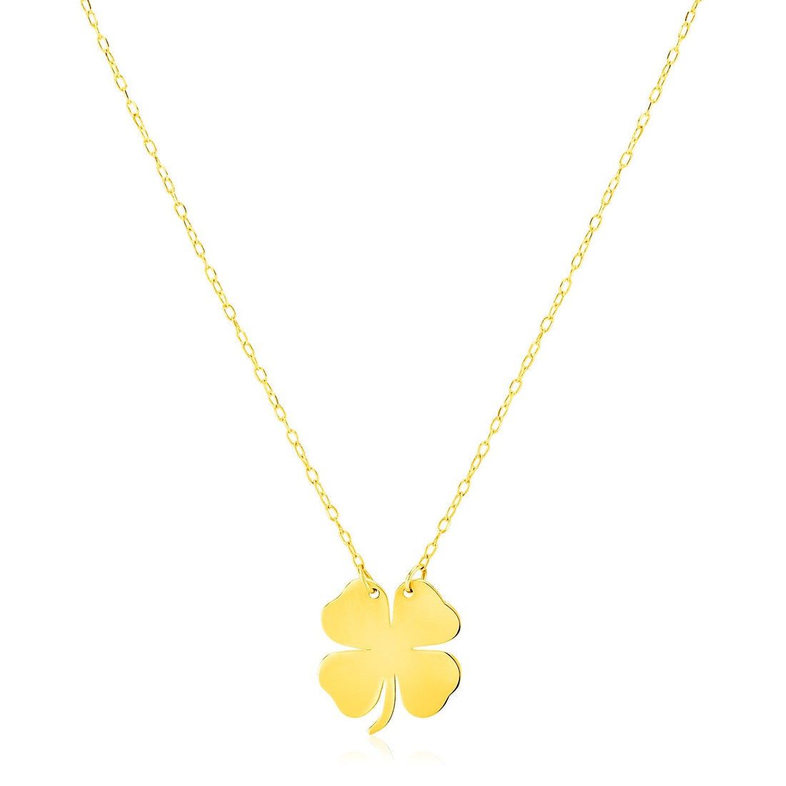 14K Yellow Gold Four Leaf Clover Necklace - Coolpeacock