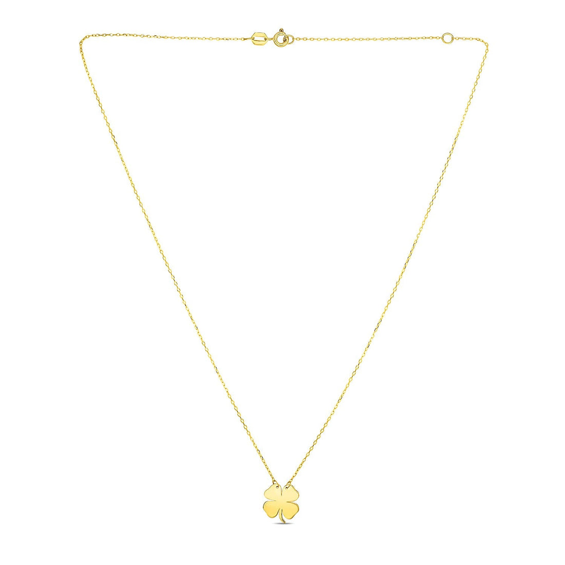 14K Yellow Gold Four Leaf Clover Necklace - Coolpeacock