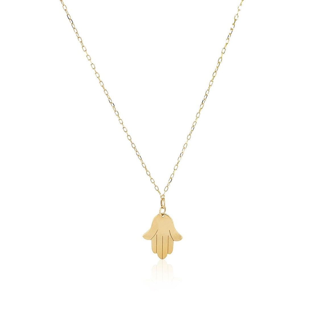 14K Yellow Gold Hand of Hamsa Necklace - Coolpeacock