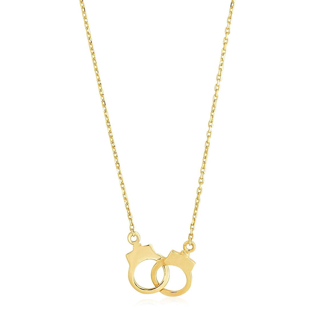 14k Yellow Gold High Polish Handcuff Necklace - Coolpeacock