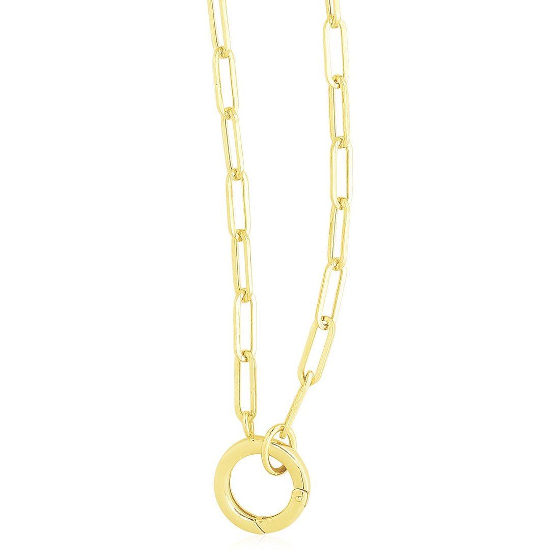 14k Yellow Gold High Polish The Invisible Paperclip Clasp Necklace - Coolpeacock