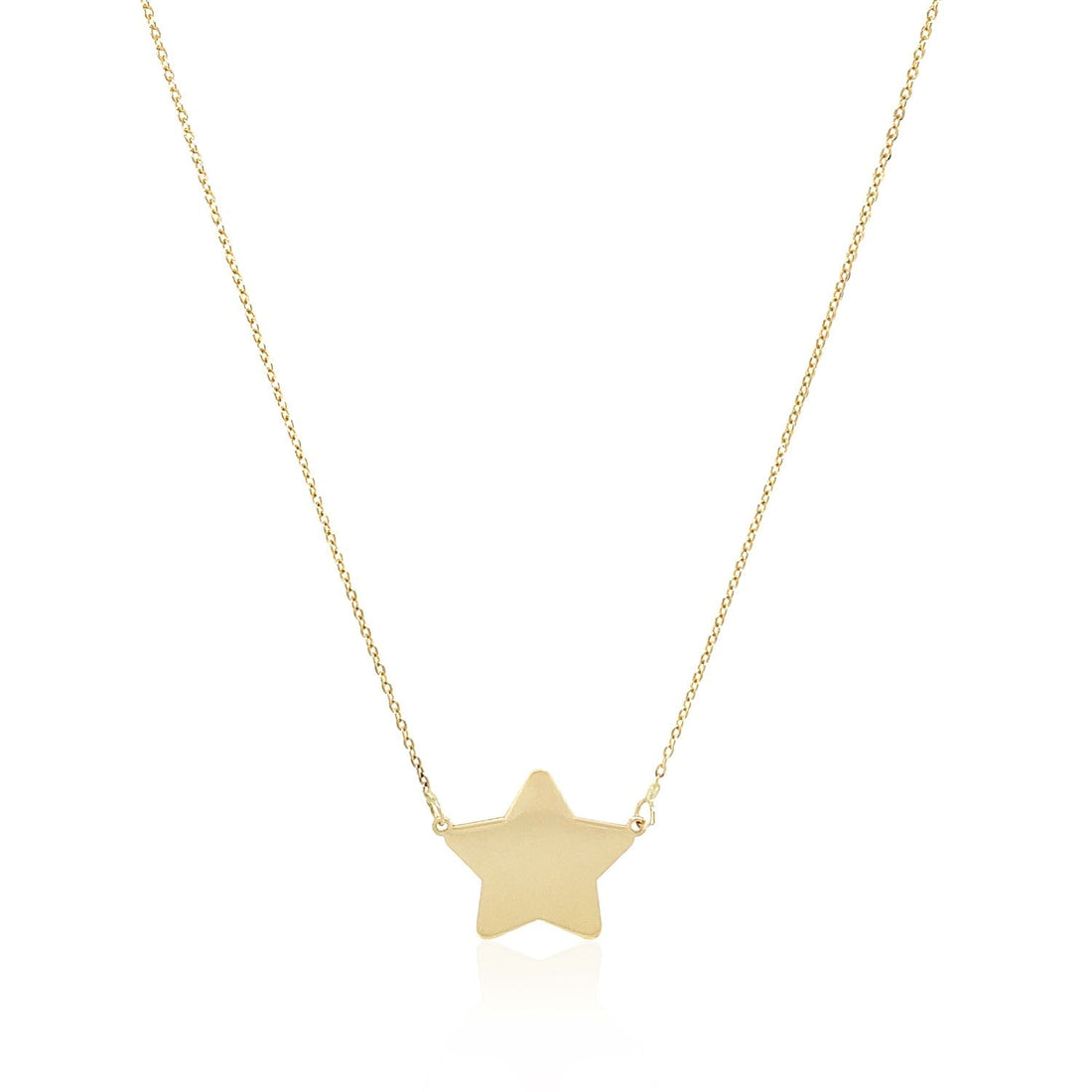 14k Yellow Gold Necklace with Five Pointed Star - Coolpeacock