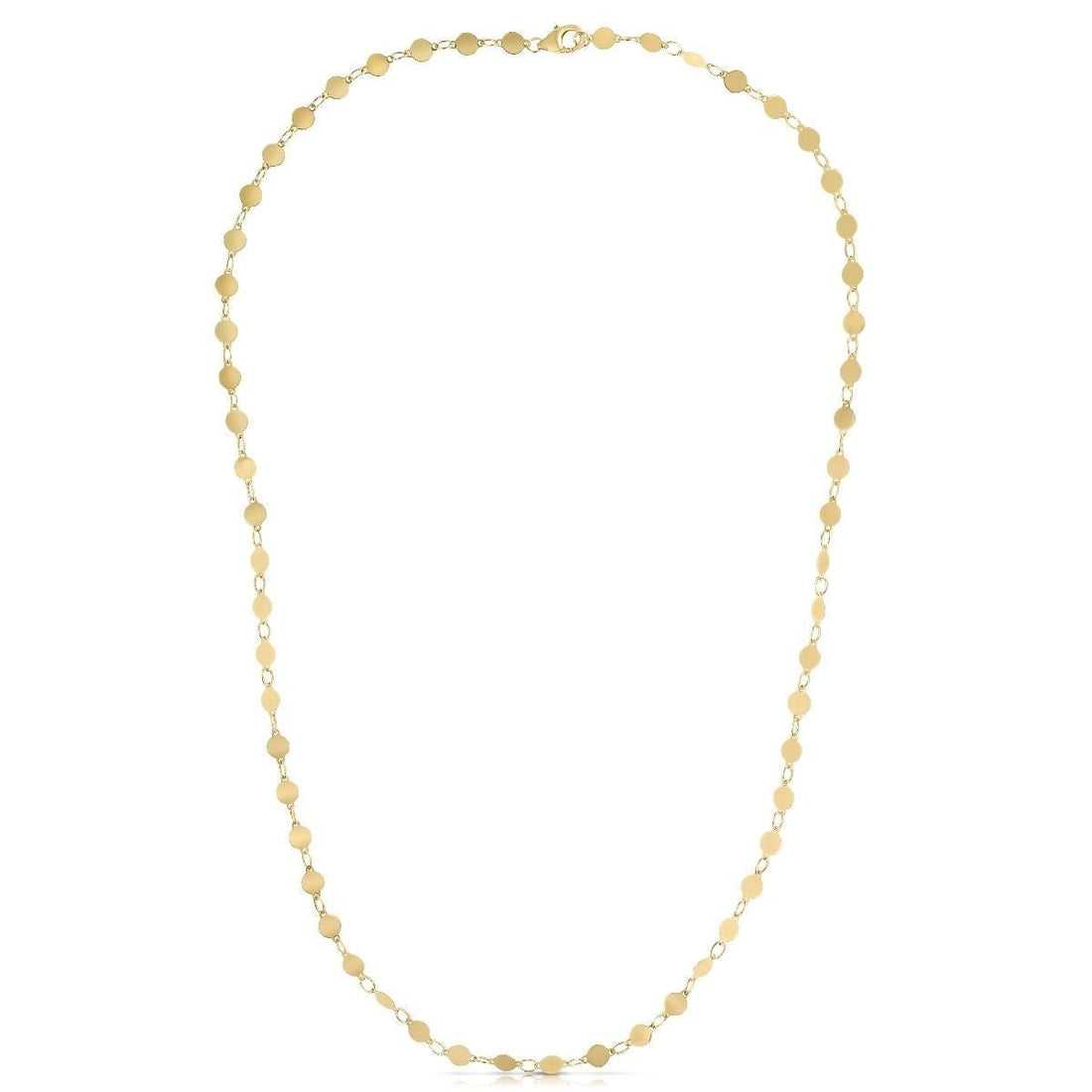 14k Yellow Gold Necklace with Polished Circles - Coolpeacock