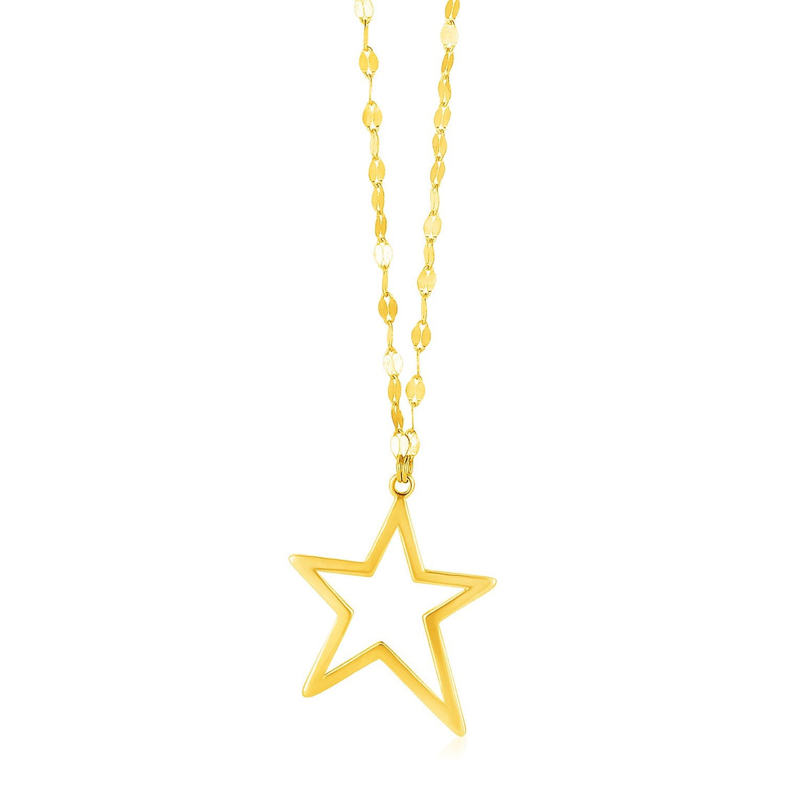 14k Yellow Gold Necklace with Star Pendant - Coolpeacock