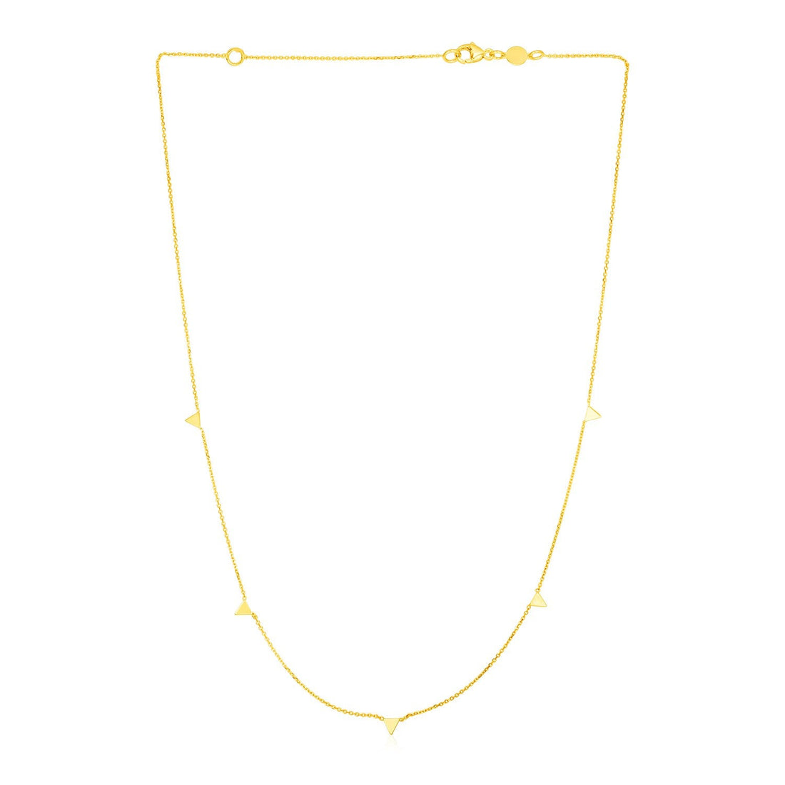 14K Yellow Gold Necklace with Triangles - Coolpeacock