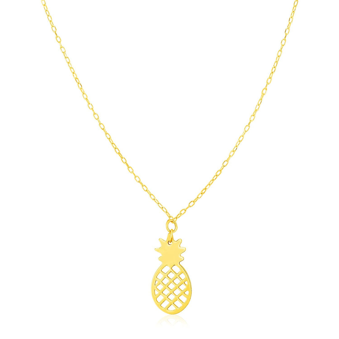 14K Yellow Gold Pineapple Necklace - Coolpeacock