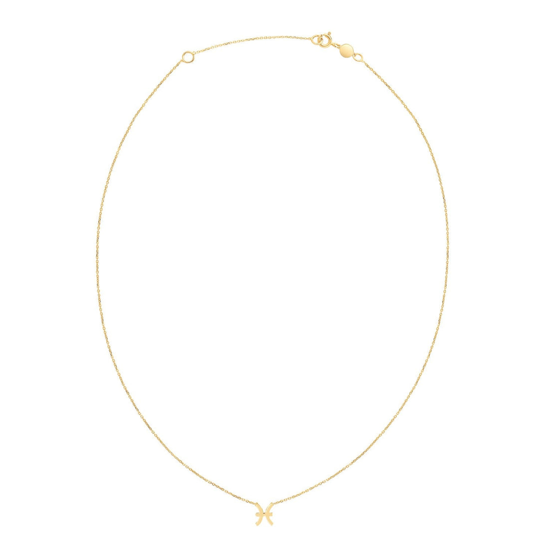 14K Yellow Gold Pisces Necklace - Coolpeacock