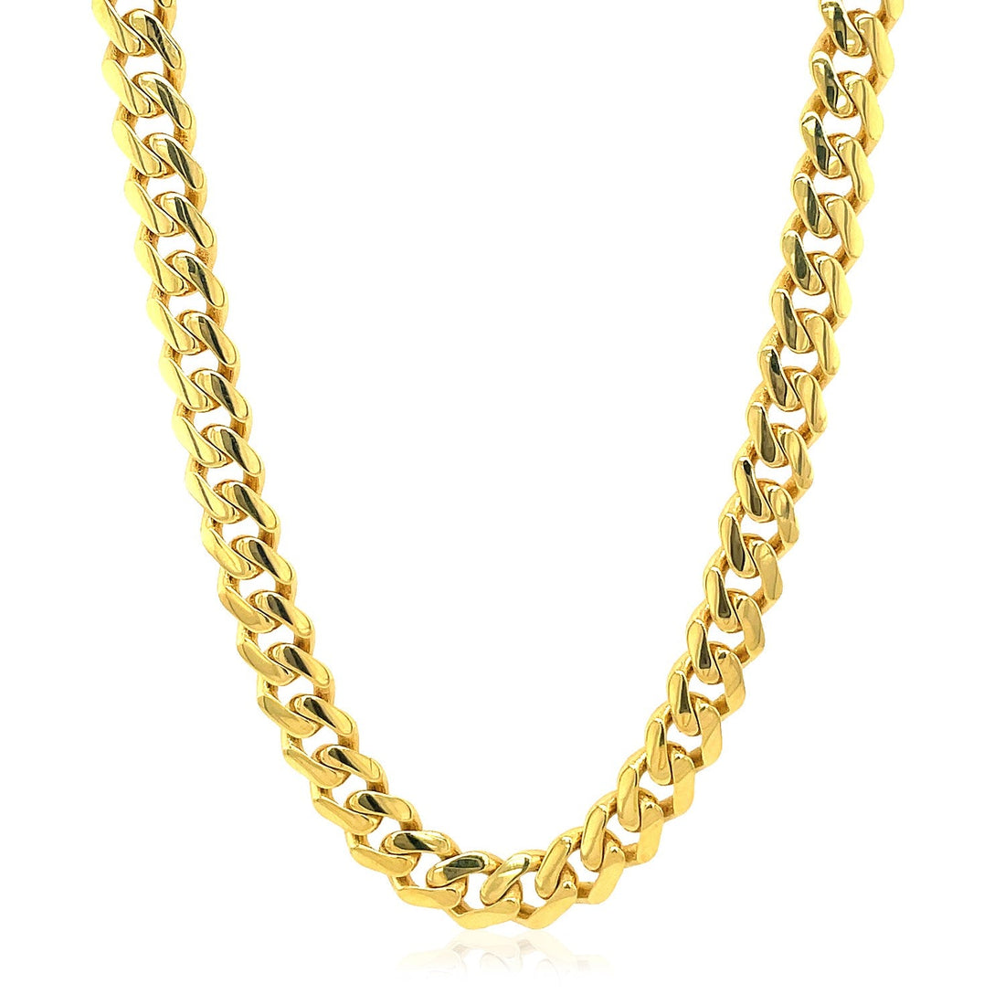 14k Yellow Gold Polished Miami Cuban Chain Necklace - Coolpeacock