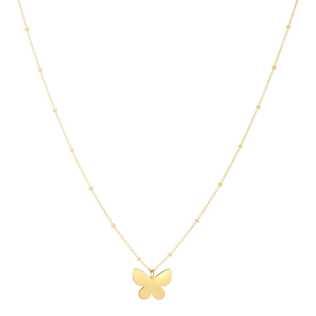 14k Yellow Gold Ppillon Butterfly Necklace - Coolpeacock