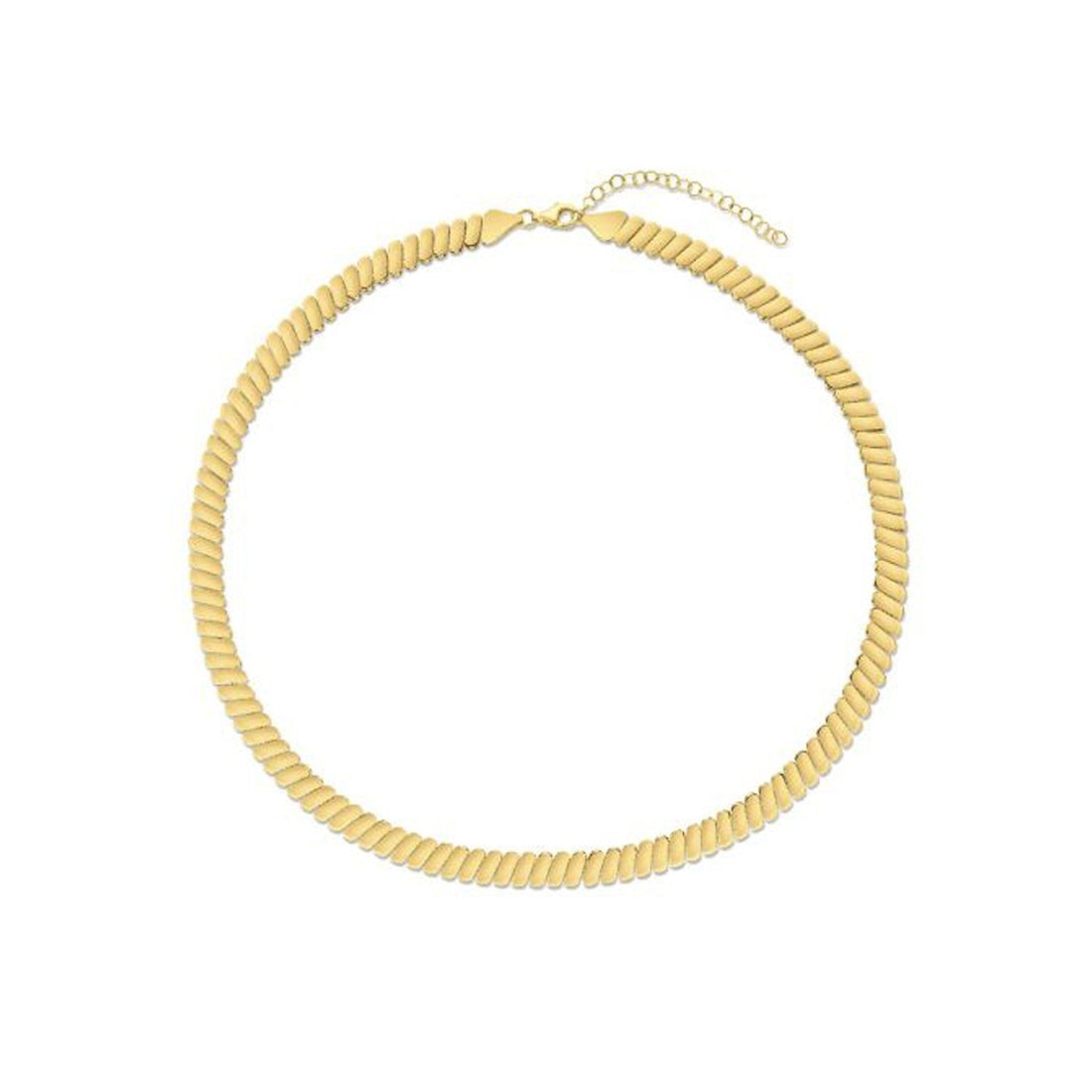 14k Yellow Gold Rib Link Necklace - Coolpeacock