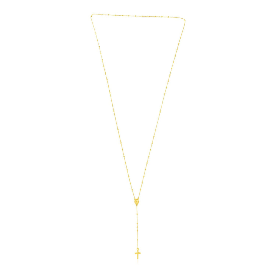 14k Yellow Gold Rosary Necklace - Coolpeacock