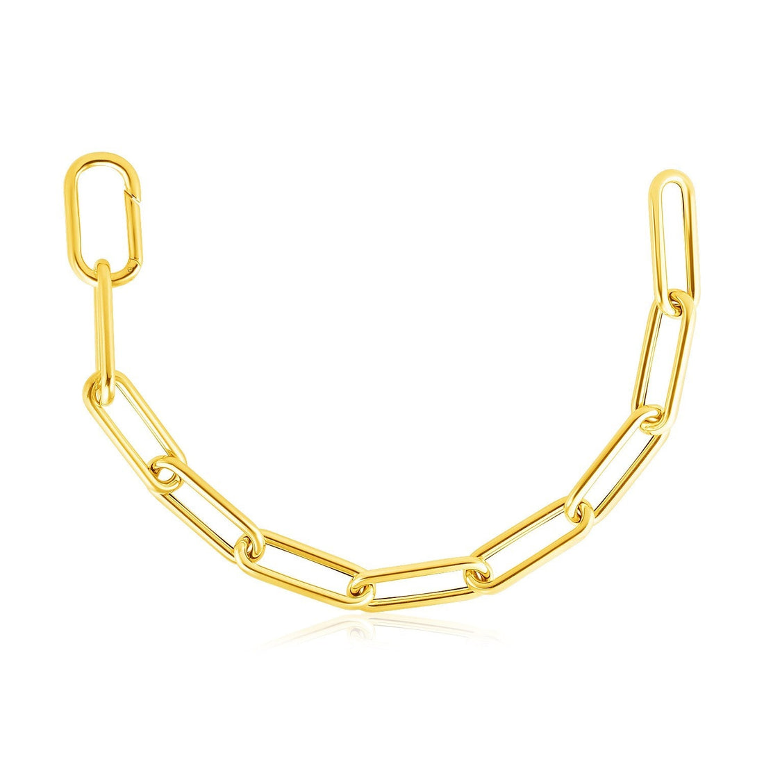 14k Yellow Gold Rounded Paperclip Chain Necklace - Coolpeacock