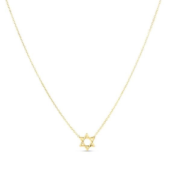 14k Yellow Gold Star of David Necklace - Coolpeacock