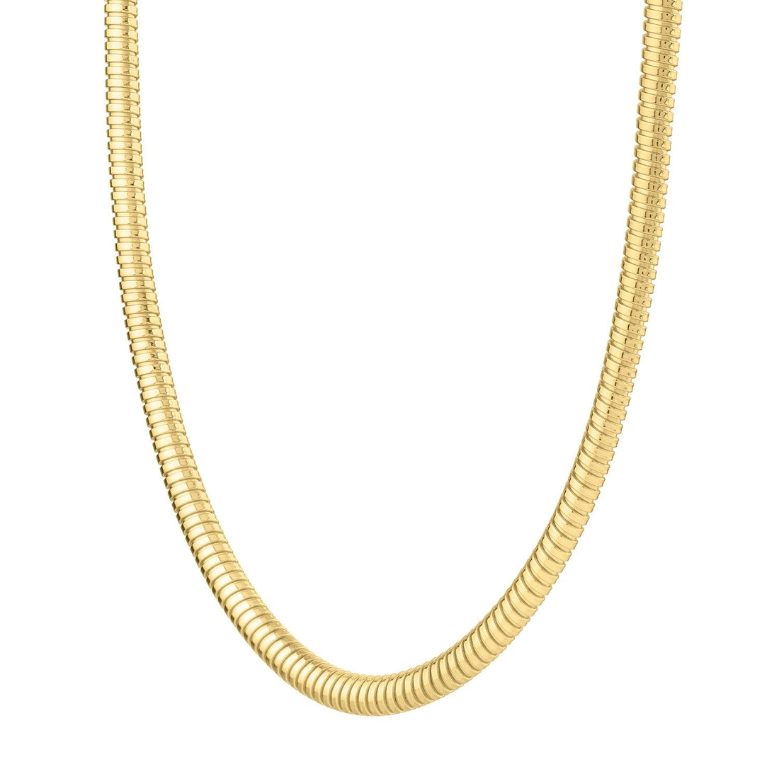 14k Yellow Gold Tubogas Necklace (5.00 mm) - Coolpeacock