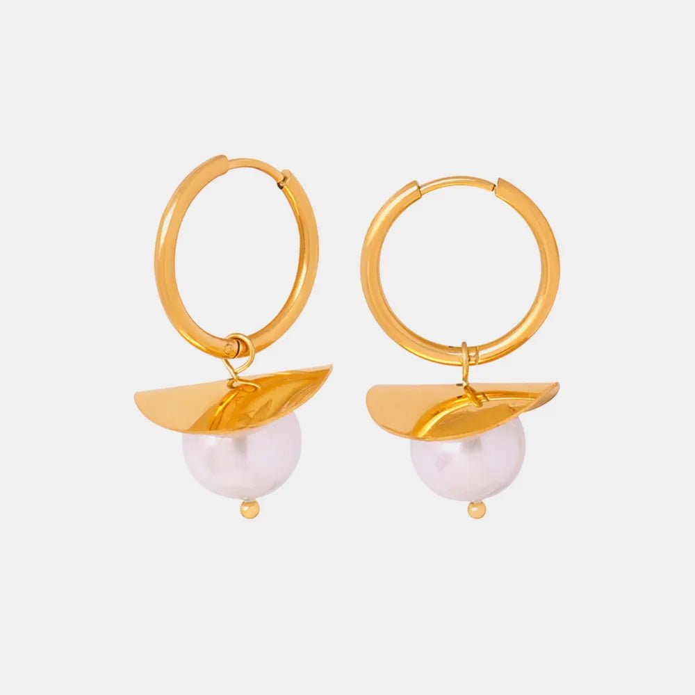 18K Gold - Plated Bead Dangle Earrings - Coolpeacock