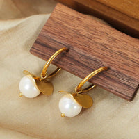 18K Gold - Plated Bead Dangle Earrings - Coolpeacock