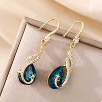 18K Gold - Plated Peacock Teardrop Earrings - Coolpeacock