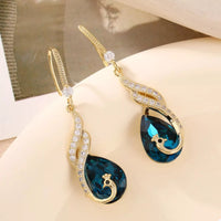 18K Gold - Plated Peacock Teardrop Earrings - Coolpeacock