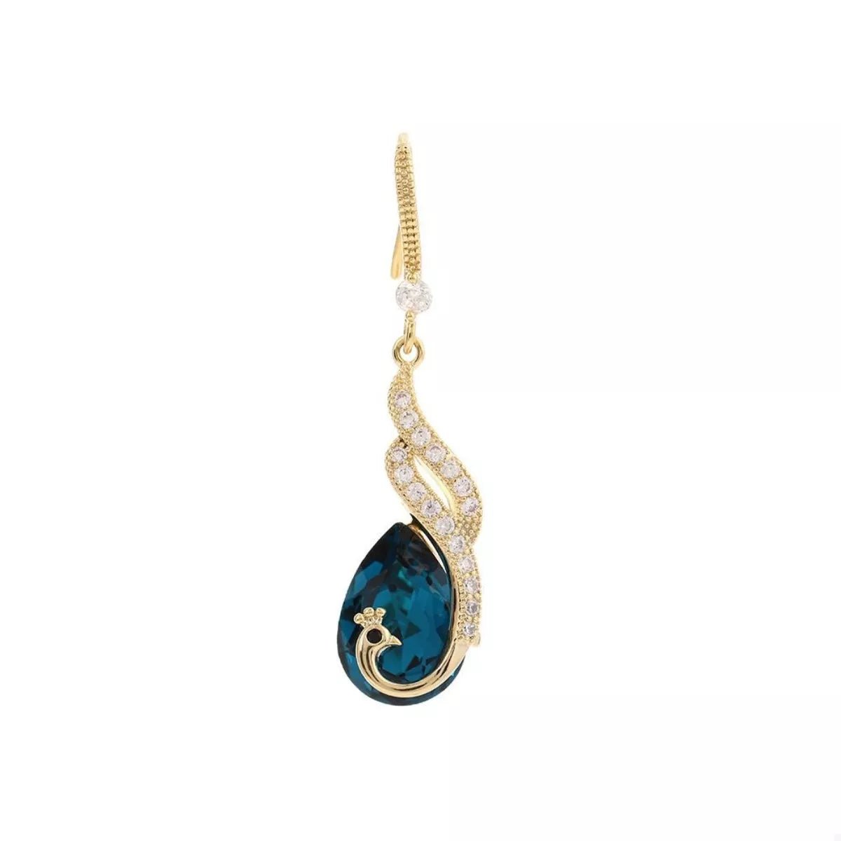 18K Gold - Plated Peacock Teardrop Earrings - Coolpeacock