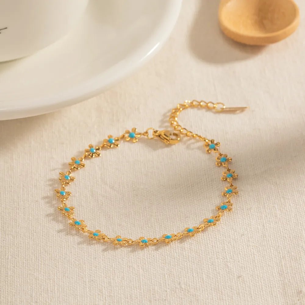 18K Gold - Plated Resin Beaded Necklace and Bracelet Jewelry Set - Coolpeacock