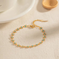 18K Gold - Plated Resin Beaded Necklace and Bracelet Jewelry Set - Coolpeacock