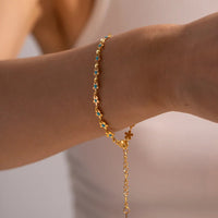 18K Gold - Plated Resin Beaded Necklace and Bracelet Jewelry Set - Coolpeacock
