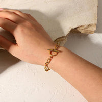 18K Gold - Plated Stainless Steel Toggle Chain Bracelet - Coolpeacock