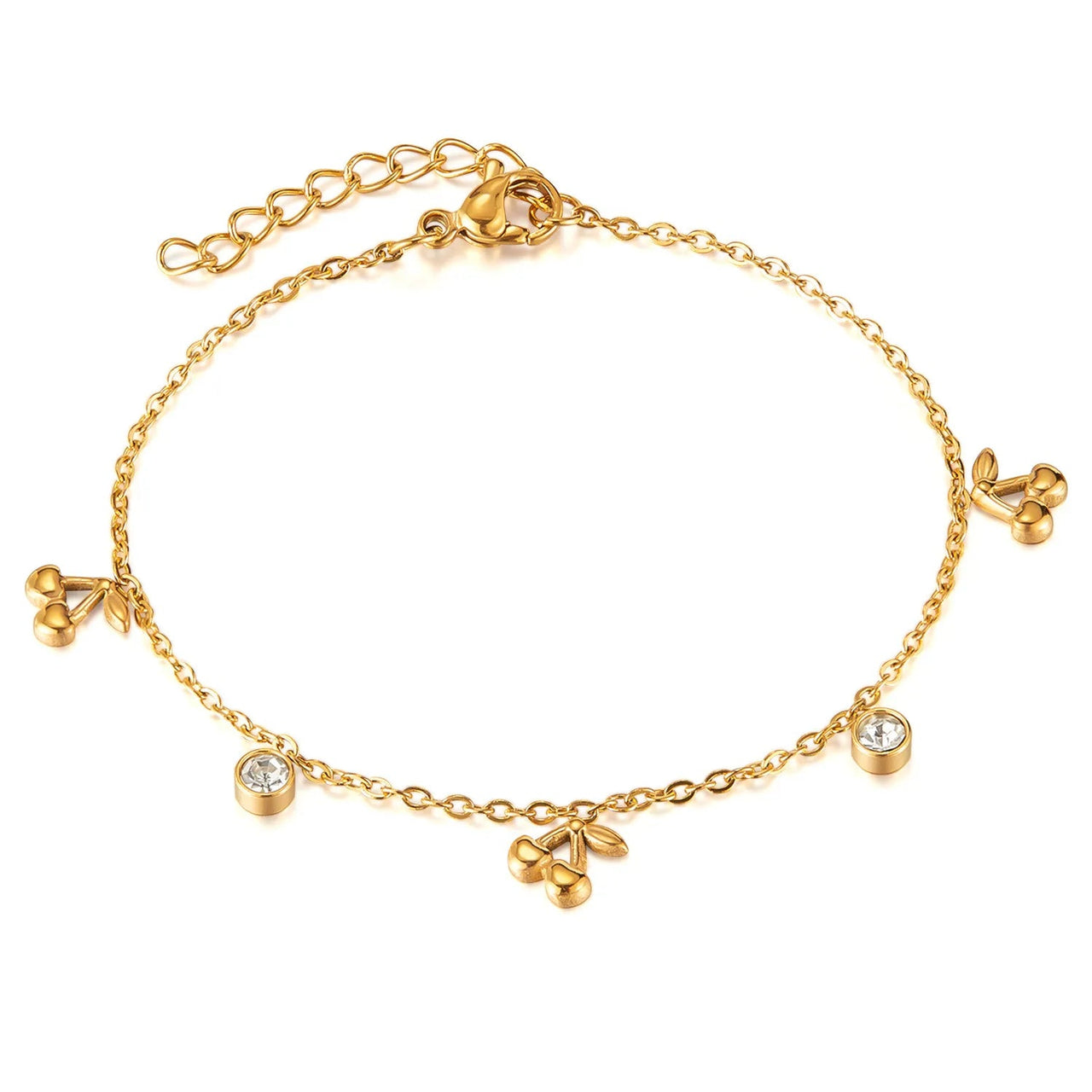 18K Gold - Plated Titanium Steel Inlaid Zircon Bracelet - Coolpeacock