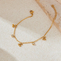 18K Gold - Plated Titanium Steel Inlaid Zircon Bracelet - Coolpeacock