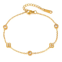 18K Gold - Plated Titanium Steel Inlaid Zircon Bracelet - Coolpeacock