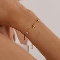 18K Gold - Plated Titanium Steel Inlaid Zircon Bracelet - Coolpeacock