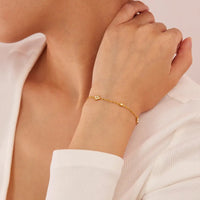 18K Gold - Plated Titanium Steel Inlaid Zircon Bracelet - Coolpeacock