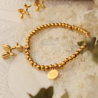 18K Gold - Plated Titanium Steel Puppy Shape Charm Bracelet - Coolpeacock
