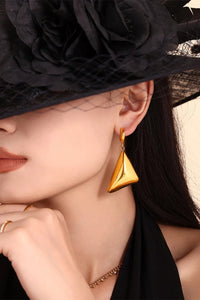 18K Gold - Plated Triangle Dangle Earrings - Coolpeacock