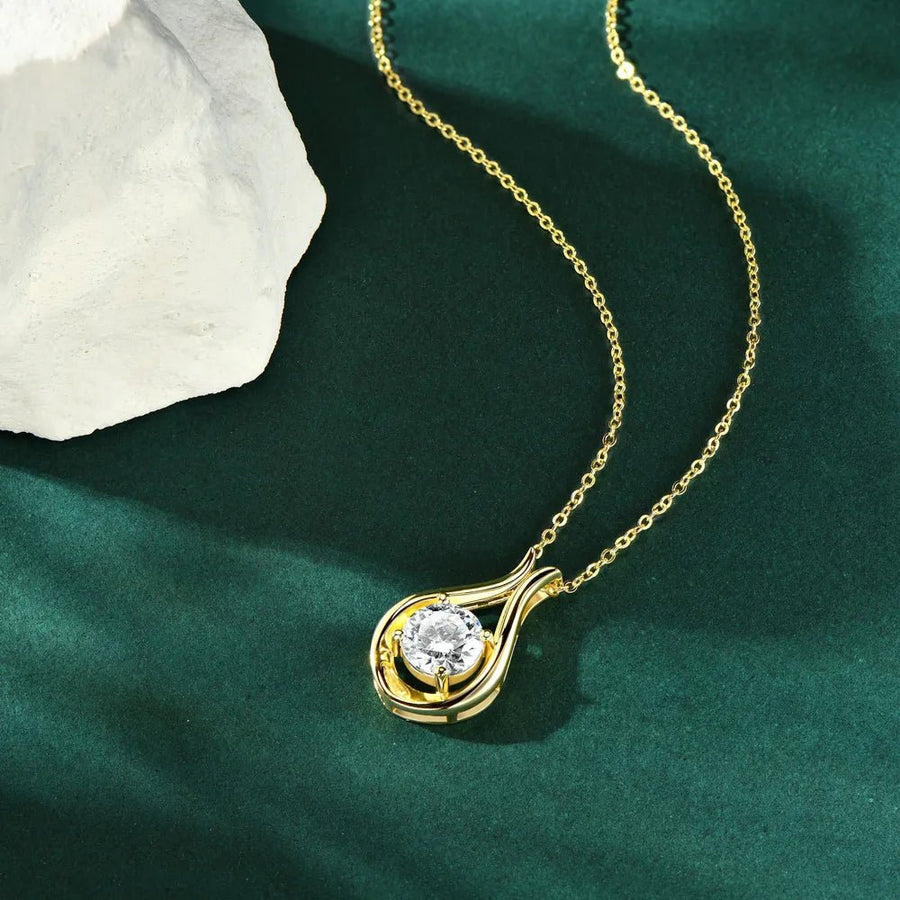 2 Carat Moissanite 925 Sterling Silver Pendant Necklace - Coolpeacock
