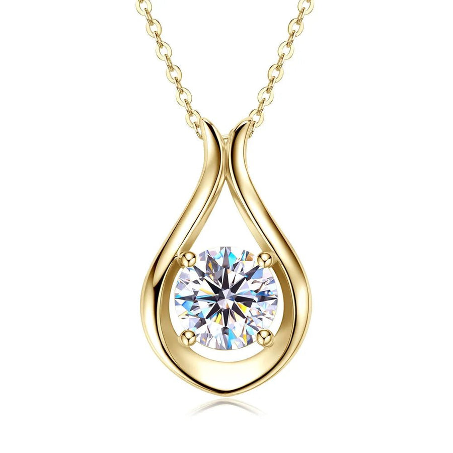 2 Carat Moissanite 925 Sterling Silver Pendant Necklace - Coolpeacock