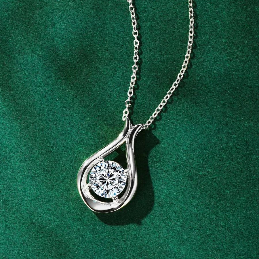 2 Carat Moissanite 925 Sterling Silver Pendant Necklace - Coolpeacock