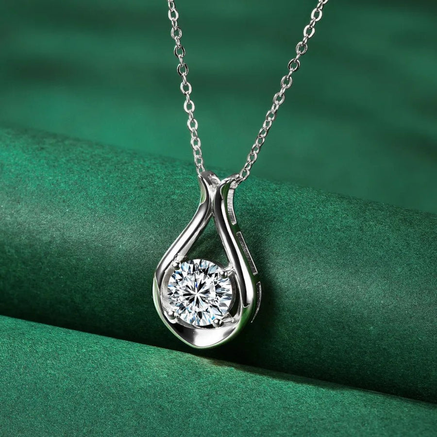 2 Carat Moissanite 925 Sterling Silver Pendant Necklace - Coolpeacock