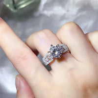 3 Carat 925 Sterling Silver Moissanite Ring - Coolpeacock