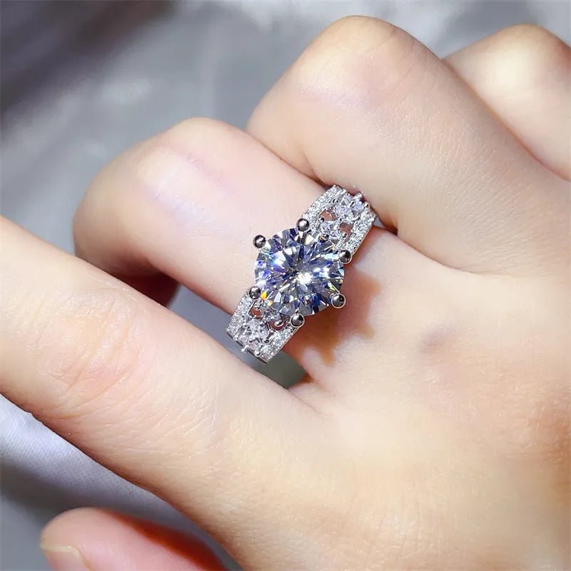 3 Carat 925 Sterling Silver Moissanite Ring - Coolpeacock