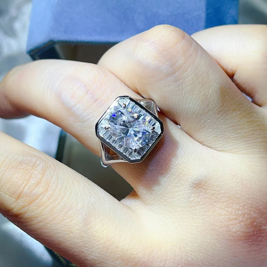 3 Carat Moissanite Engagement Square Ring - Coolpeacock
