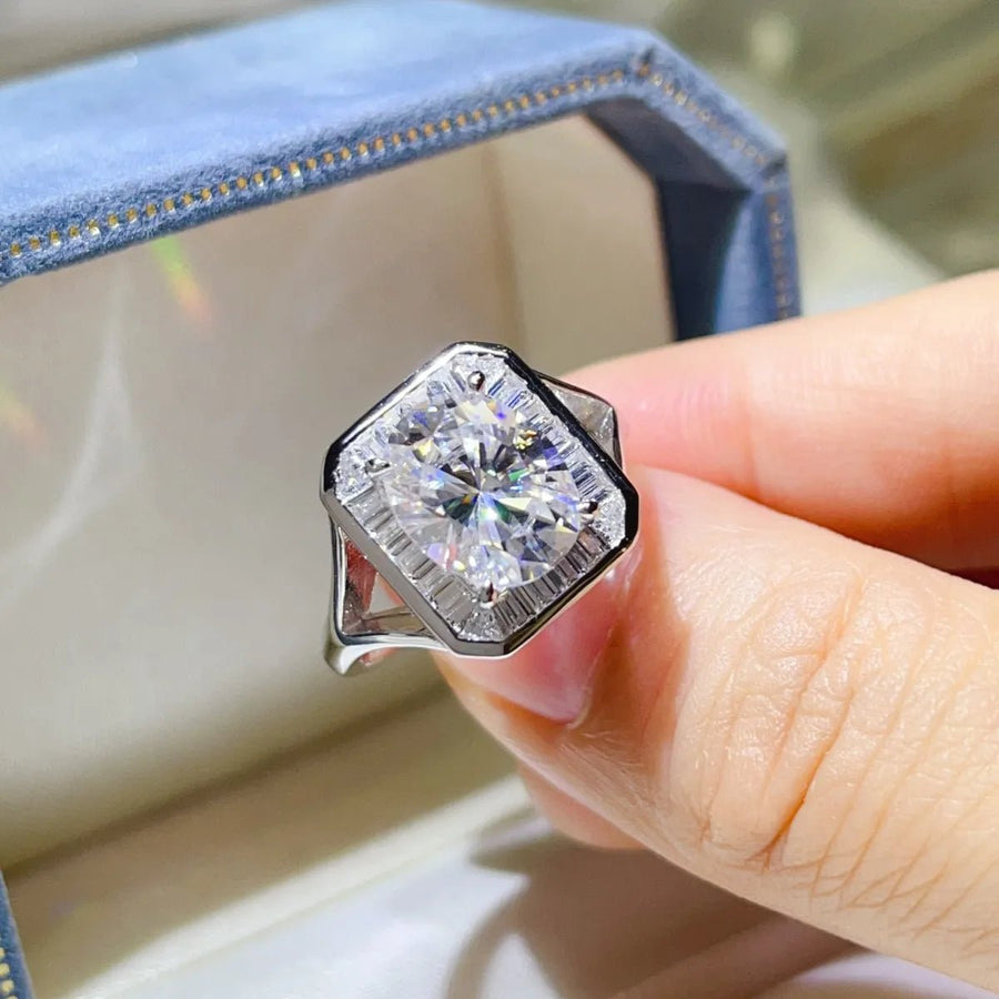 3 Carat Moissanite Engagement Square Ring - Coolpeacock