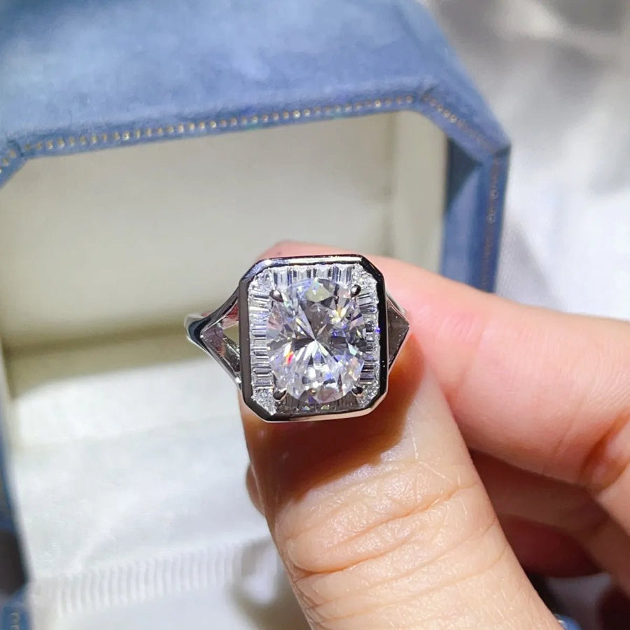 3 Carat Moissanite Engagement Square Ring - Coolpeacock