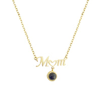 Custom Mom Photo Projection Necklace with Little Heart