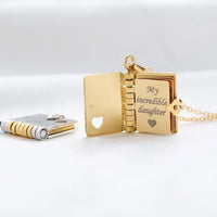 Personalized My Little Star Book Necklace – A Letter to My Daughter in a Locket, Adjustable Pendant with Message Inside, Meaningful Jewelry