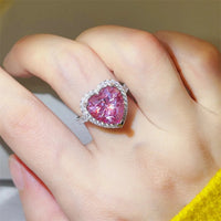 5 Carat Moissanite 925 Sterling Silver Heart Ring - Coolpeacock