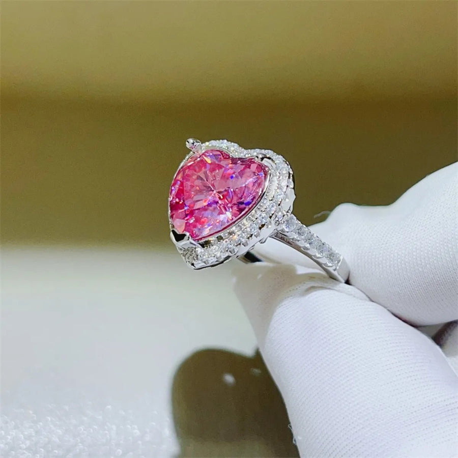5 Carat Moissanite 925 Sterling Silver Heart Ring - Coolpeacock