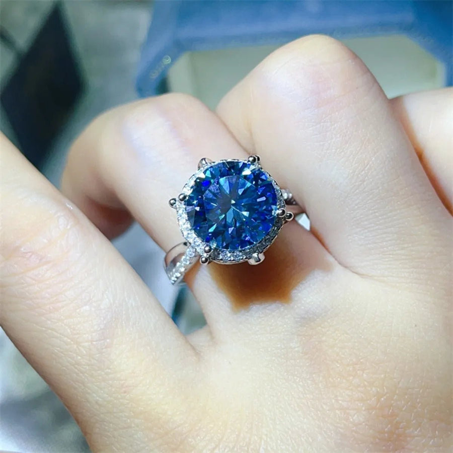 5 Carat Moissanite Halo Engagement Ring - Coolpeacock