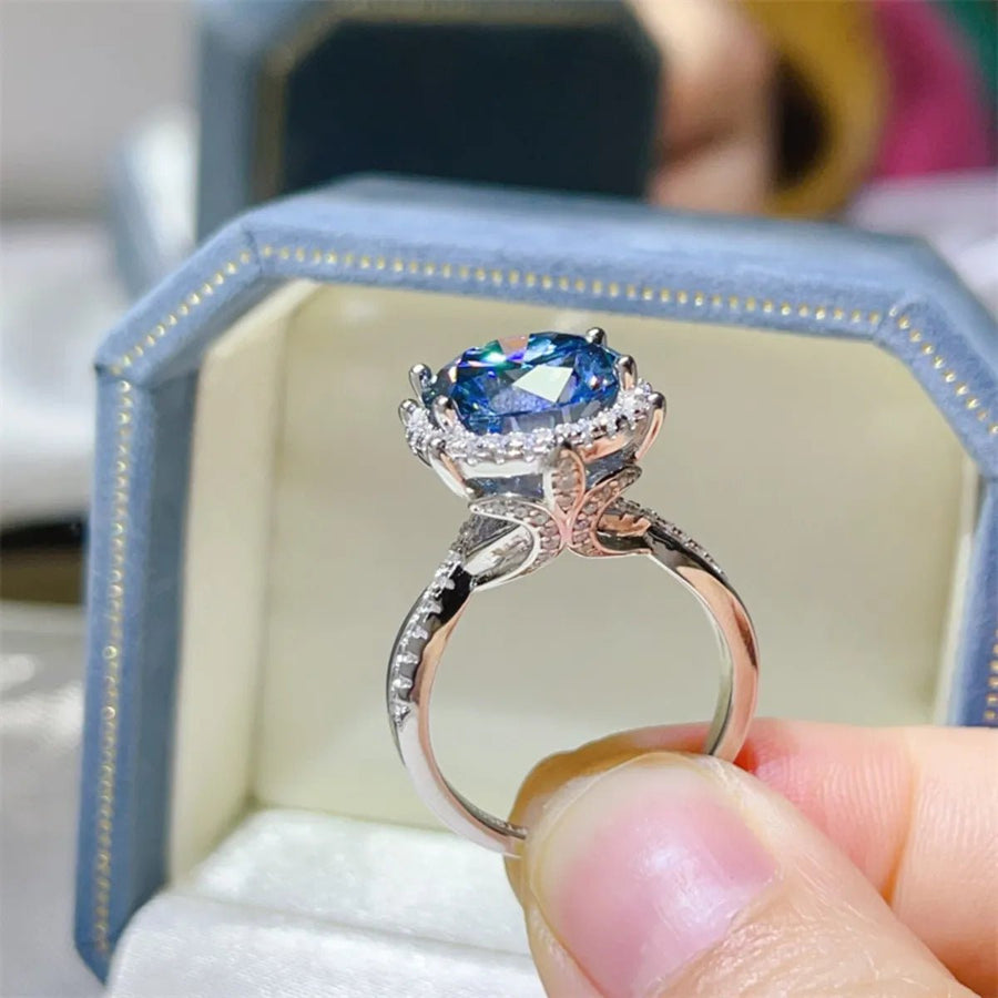 5 Carat Moissanite Halo Engagement Ring - Coolpeacock
